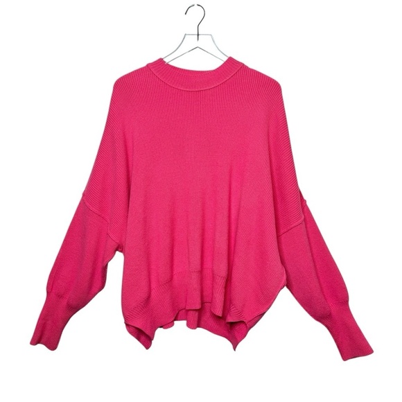 Free People Easy Street Pink Women’s Oversized Tunic Sweater Sz XS - Picture 2 of 14
